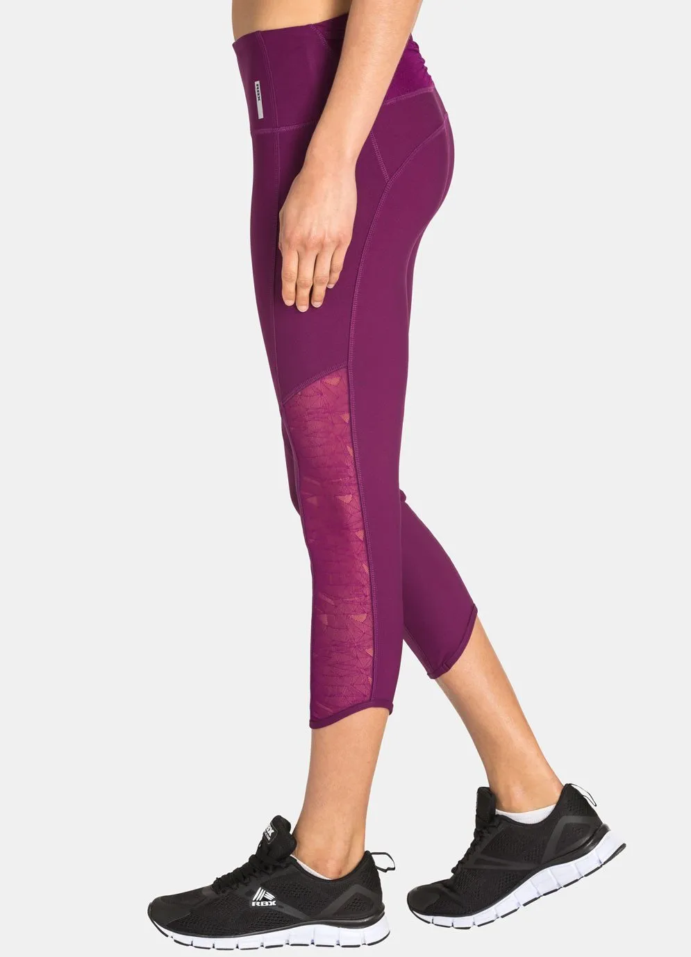 Studio Lace Insert Cropped Yoga Leggings