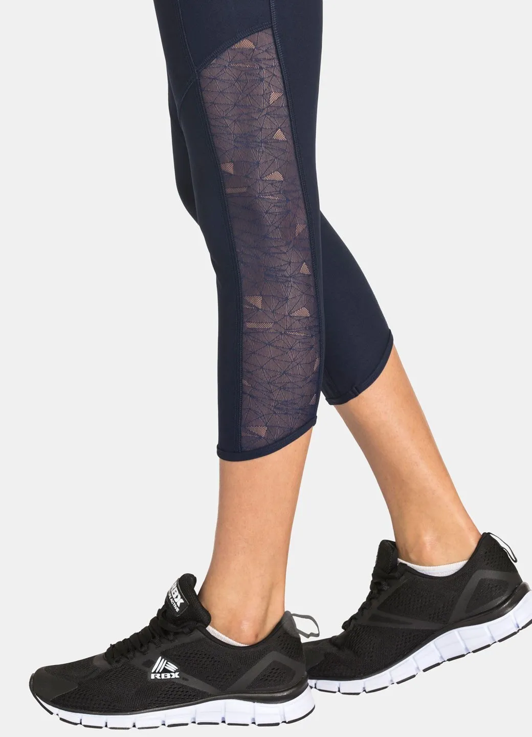 Studio Lace Insert Cropped Yoga Leggings