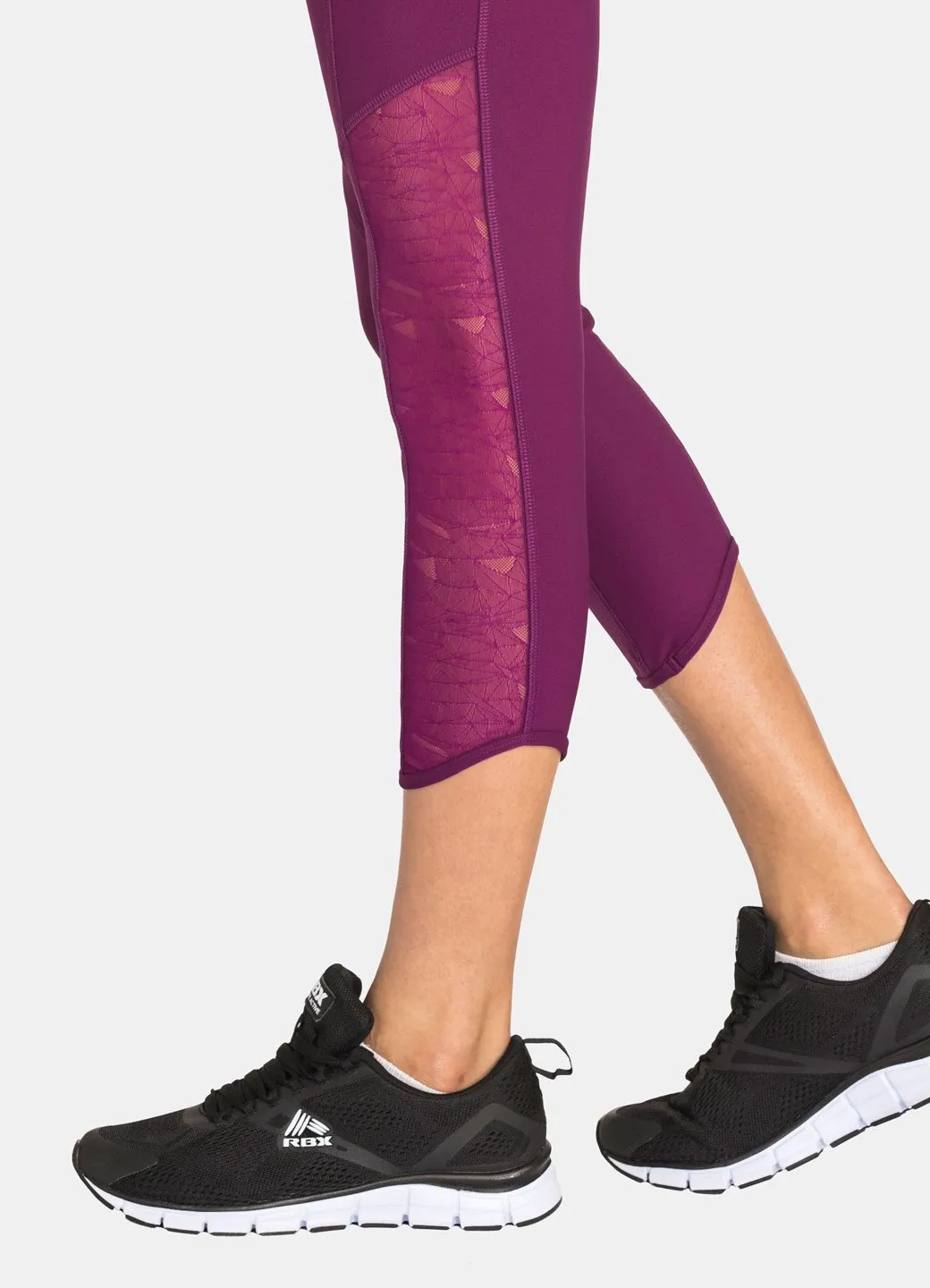 Studio Lace Insert Cropped Yoga Leggings