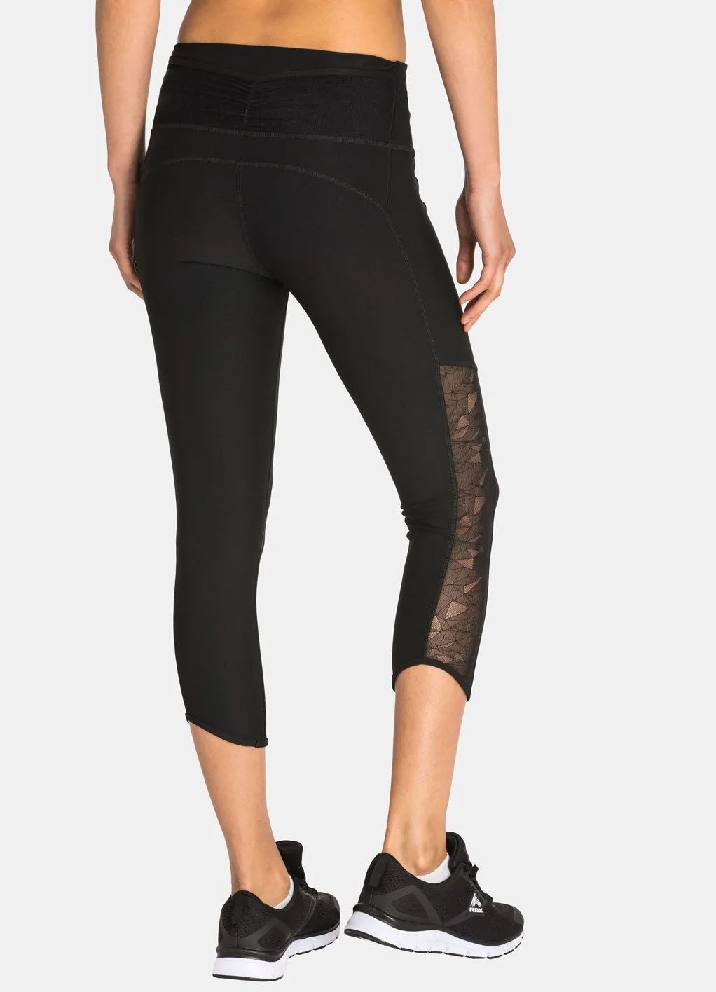 Studio Lace Insert Cropped Yoga Leggings