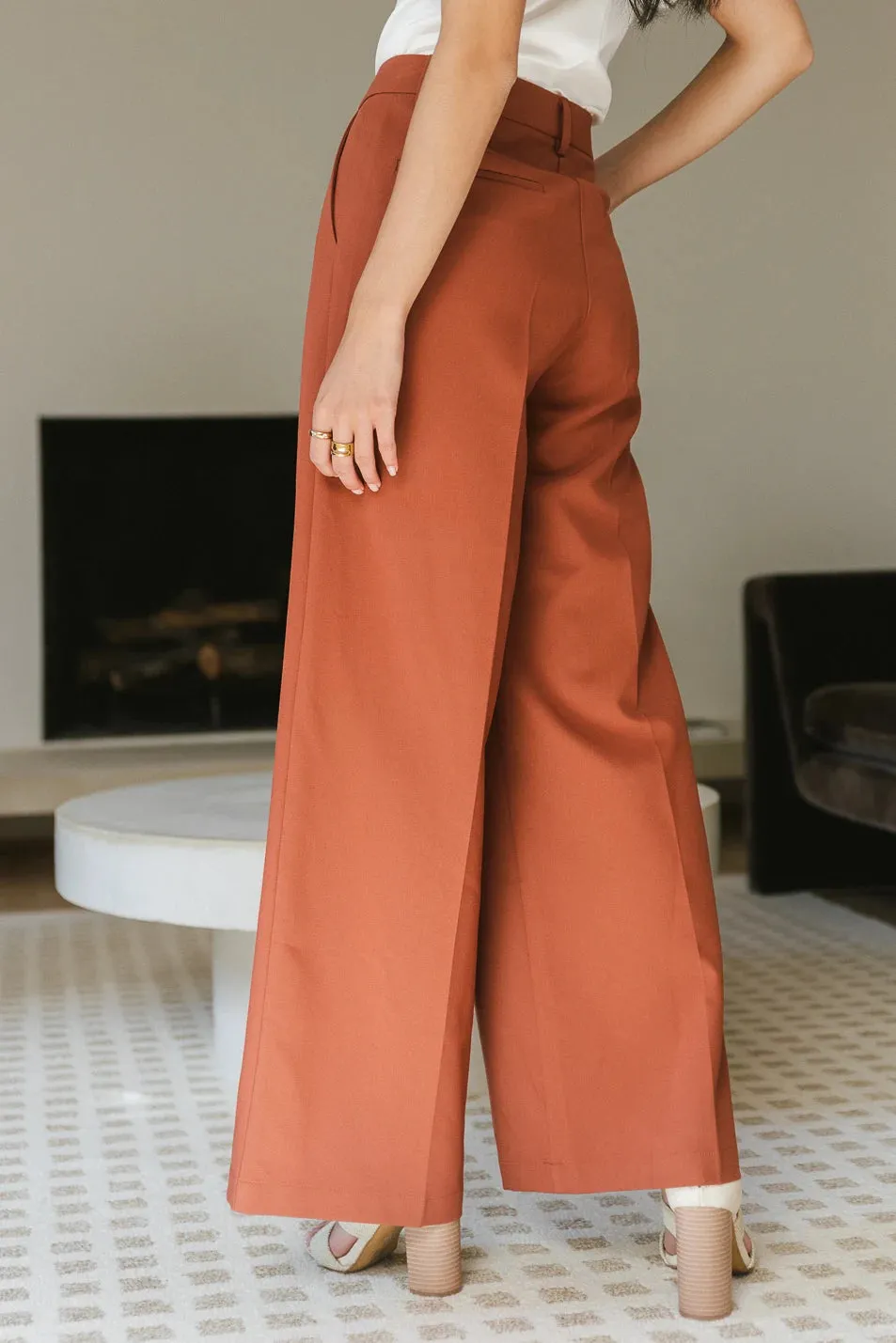 Tobi Wide Leg Pants in Rust - FINAL SALE