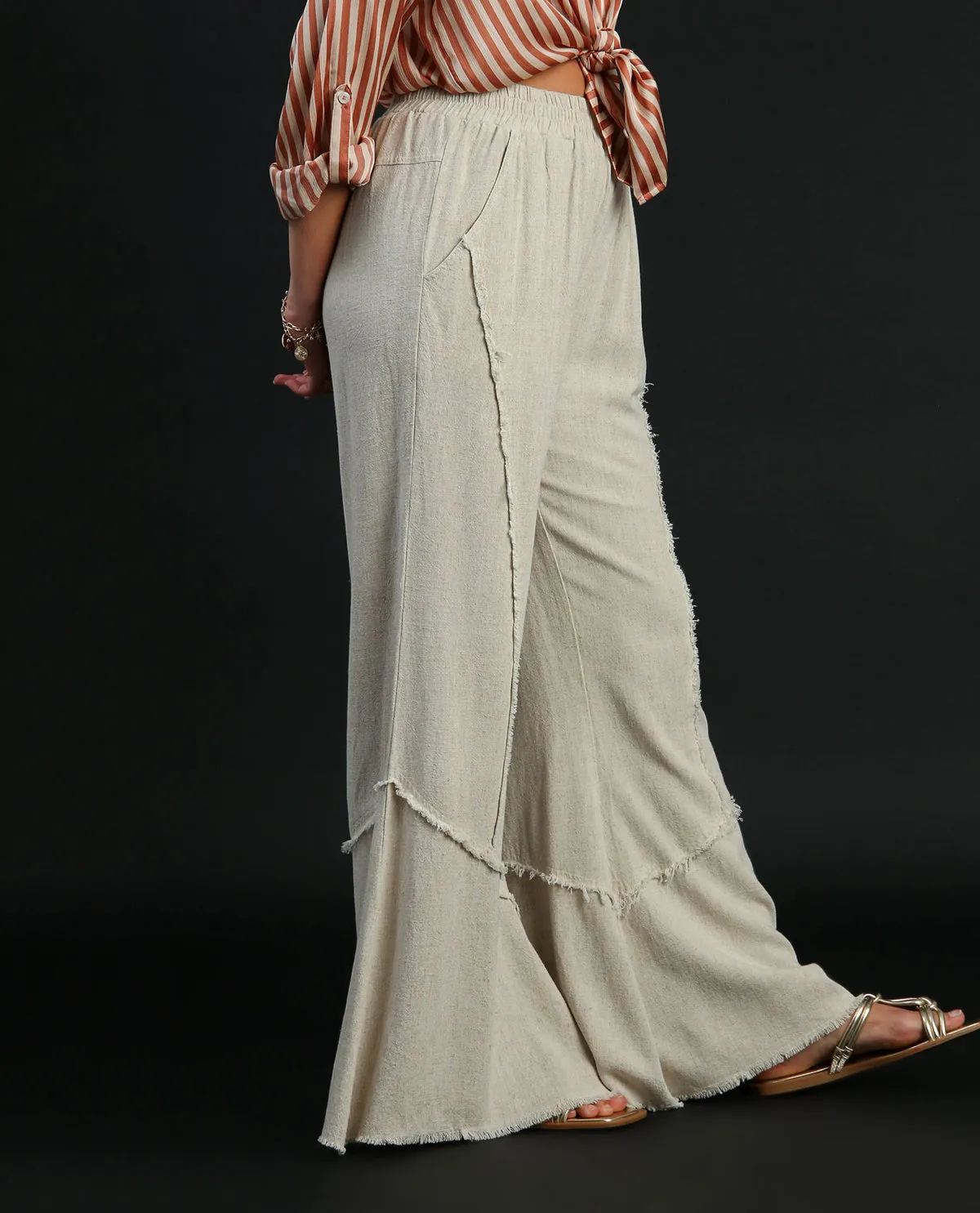 Umgee Wide Leg Linen Pant