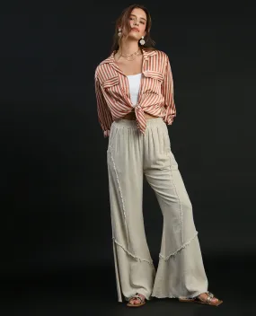 Umgee Wide Leg Linen Pant