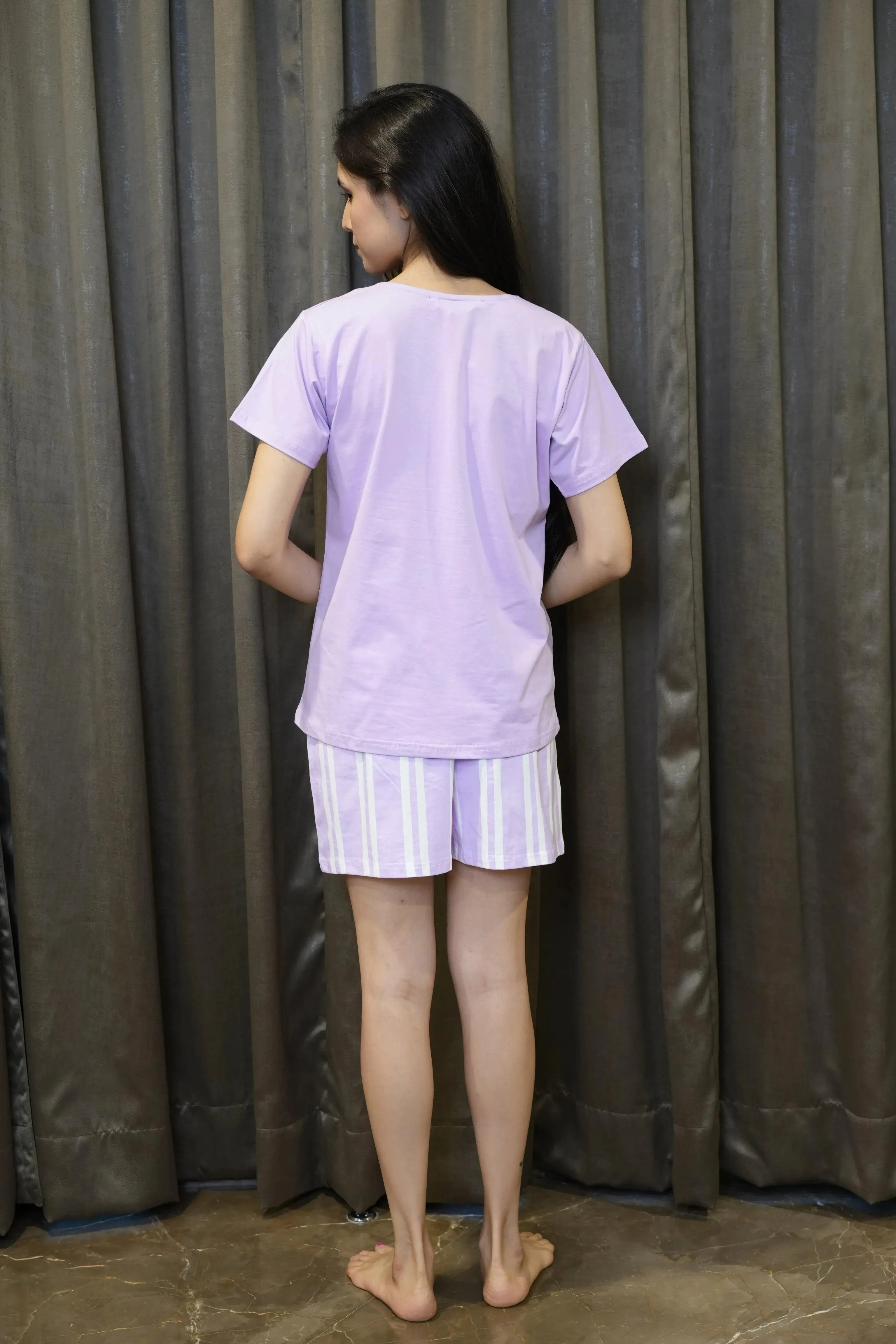 Velure Stunning Purple Shorts Set