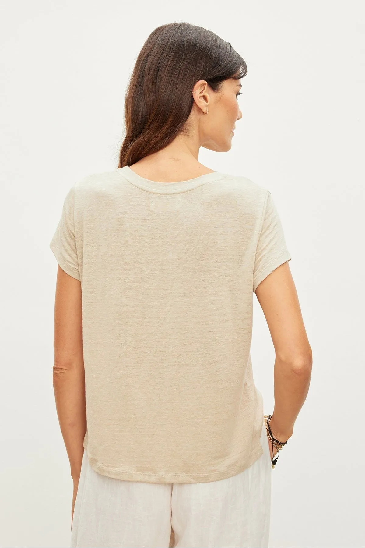 Velvet by Graham & Spencer Casey Crew Neck Linen Knit Tee | Ancient