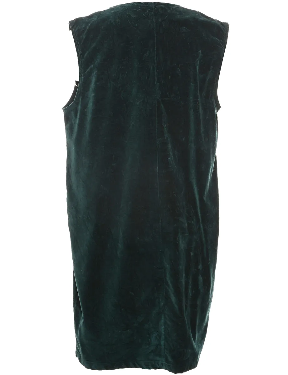 Velvet Dark Green Dress - M