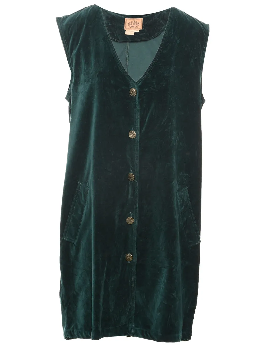 Velvet Dark Green Dress - M