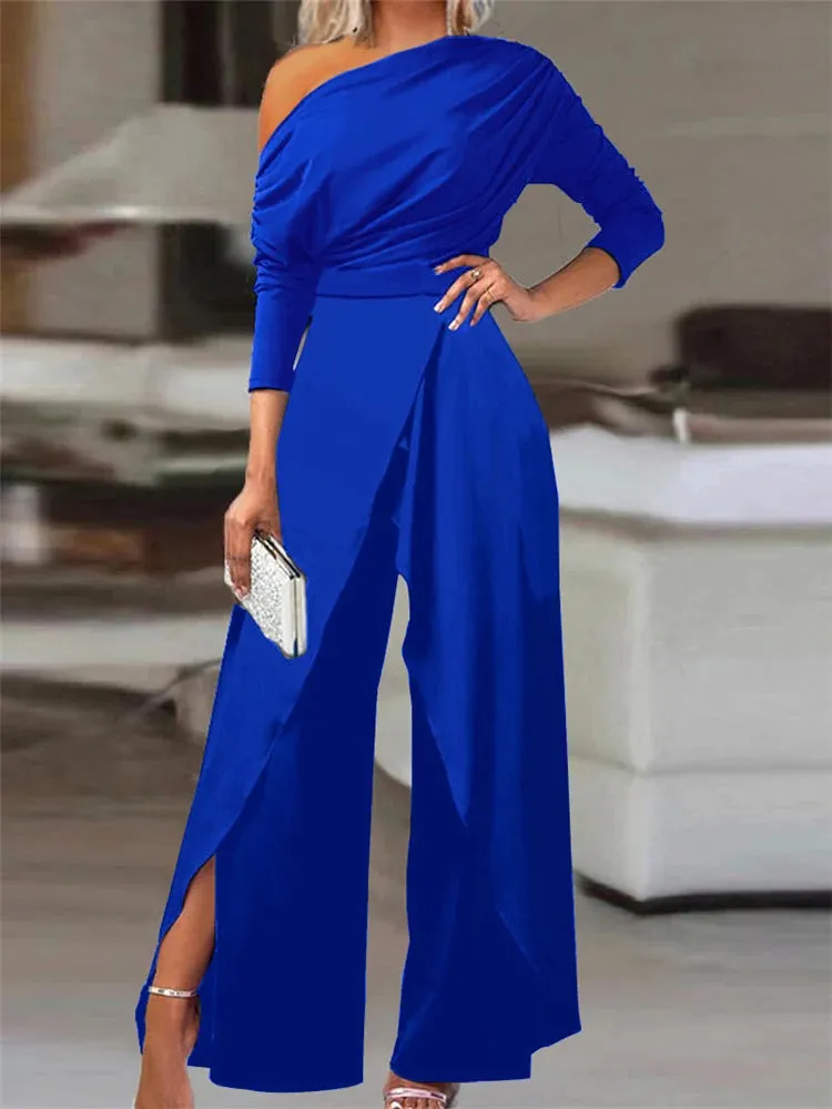 Wide Leg Off Shoulder Jumpsuit