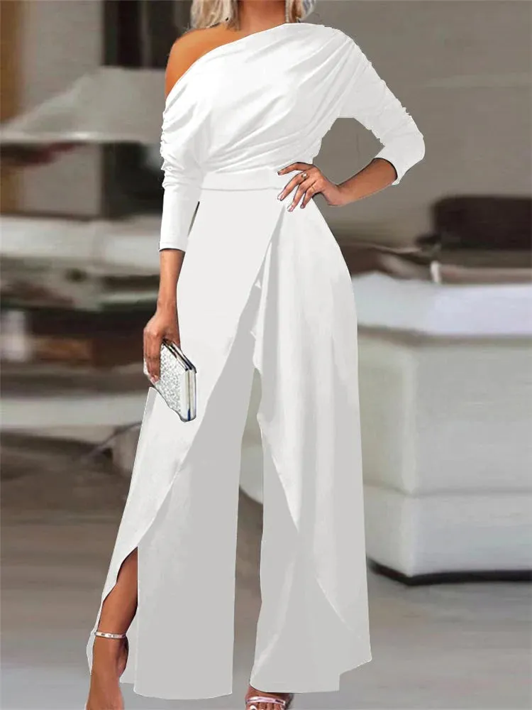 Wide Leg Off Shoulder Jumpsuit