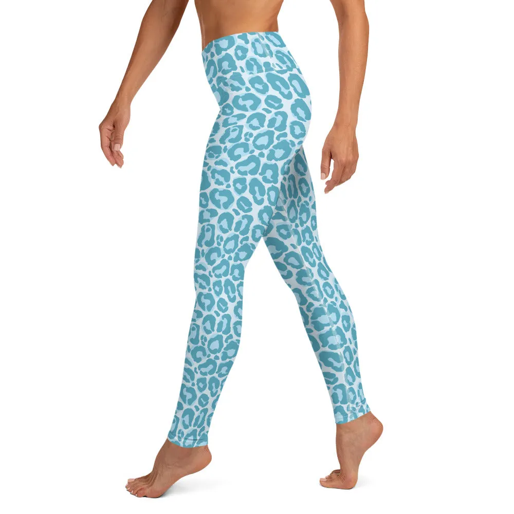 Yoga Leggings Blue Leopard