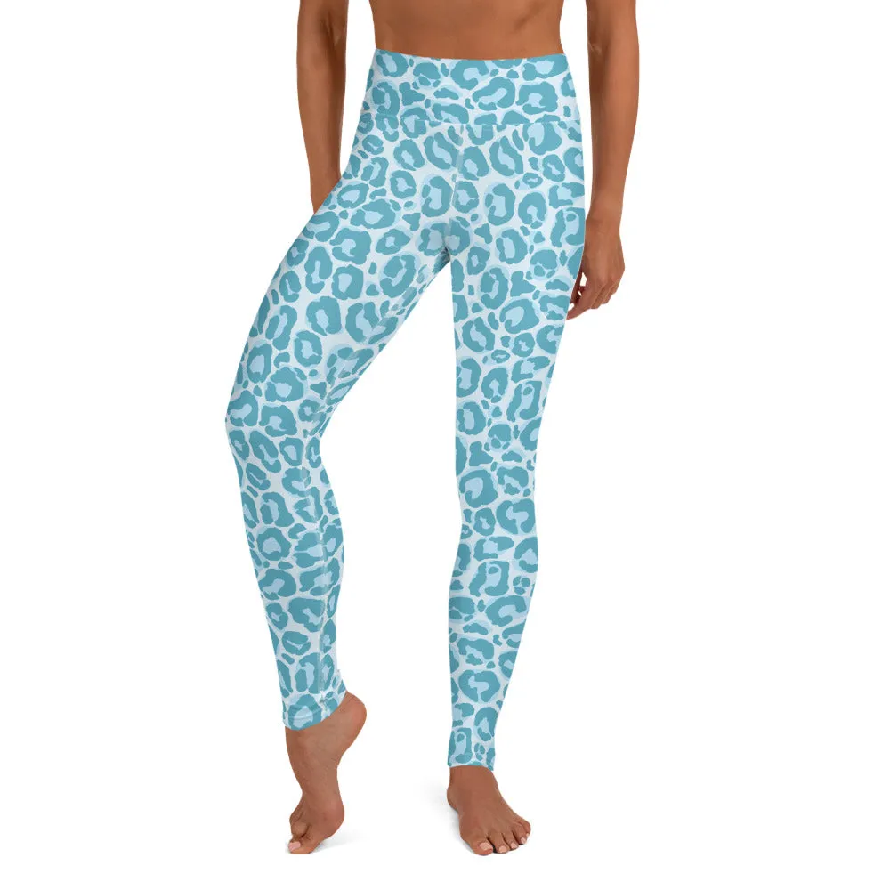 Yoga Leggings Blue Leopard